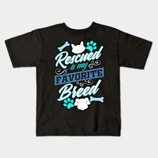 Animal Rescue Dog Rescued is my Favorite Breed Kids T-Shirt